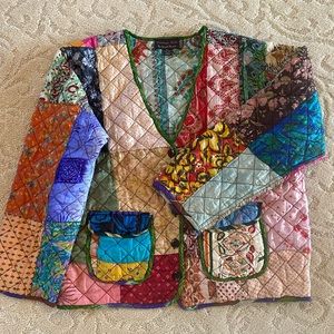 Sacred Threads Silk Patched Cardigan